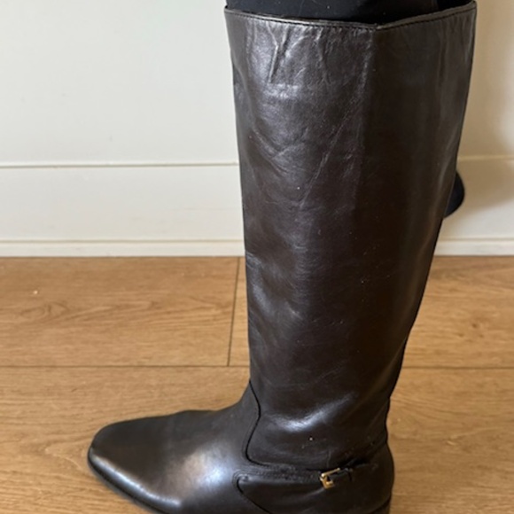 Ralph Lauren Tall Black Flat Boots Women Size 10 - Picture 8 of 11